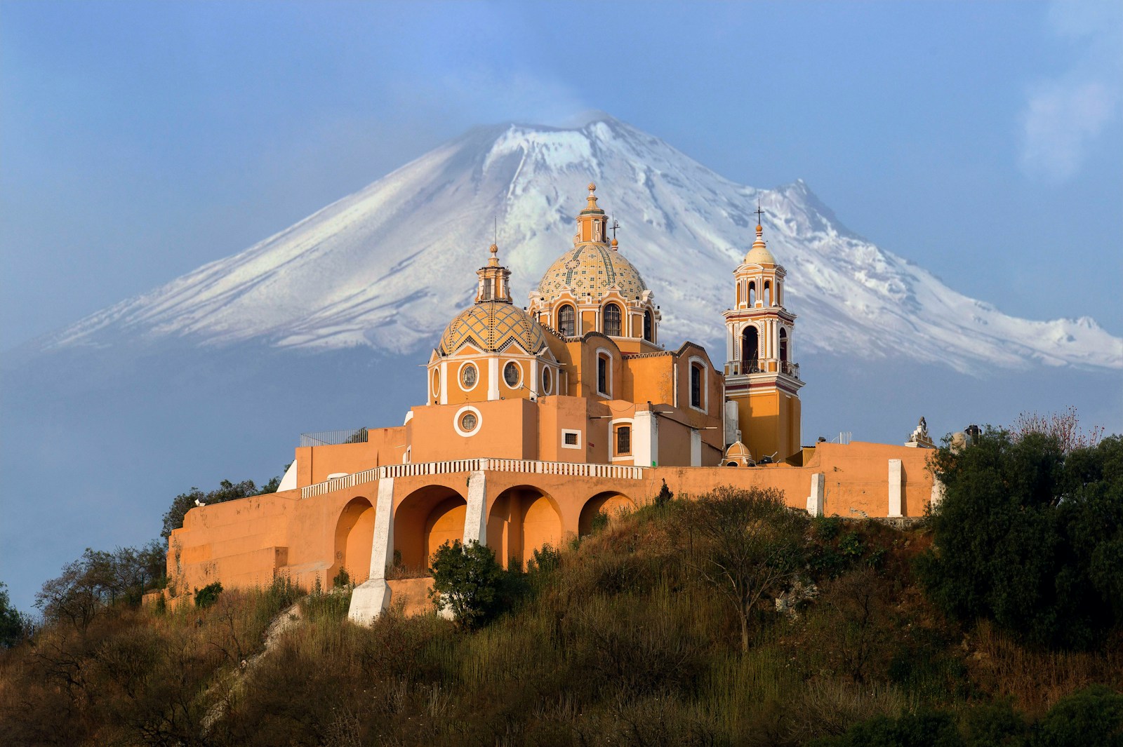 aerial photography of orange cathedral